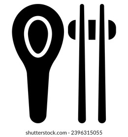 cutlery icon with glyph style and pixel perfect base. Suitable for website design, logo, app and UI. Based on the size of the icon in general, so it can be reduced.