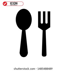 cutlery icon isolated sign symbol vector illustration - high quality black style vector icons

