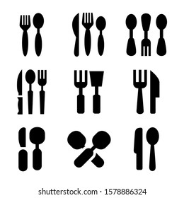 cutlery icon isolated sign symbol vector illustration - high quality black style vector icons

