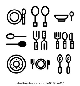 cutlery icon isolated sign symbol vector illustration - Collection of high quality black style vector icons
