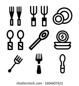 cutlery icon isolated sign symbol vector illustration - Collection of high quality black style vector icons
