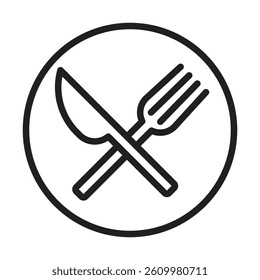 Cutlery icon Line Art Logo set