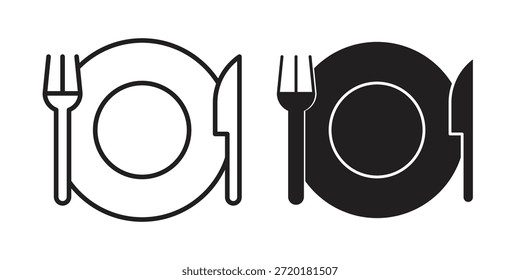 Bestecksymbol im Liniendesign. Einfacher Symbolvektor