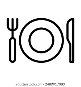 cutlery icon in line style. Vector illustration