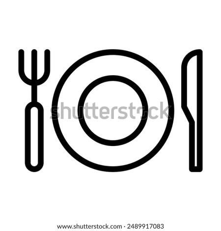 cutlery icon in line style. Vector illustration