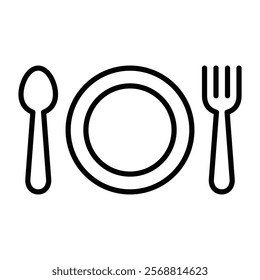 cutlery icon line vector design illustration in trendy style