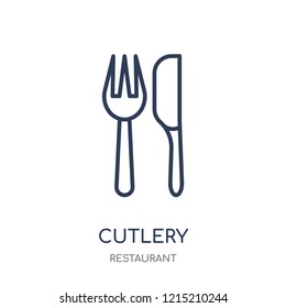 Cutlery icon. Cutlery linear symbol design from Restaurant collection. Simple outline element vector illustration on white background.