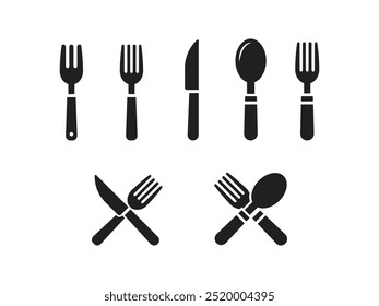 Cutlery icon logo design template isolated