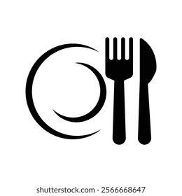 Cutlery icon logo design template isolated illustration