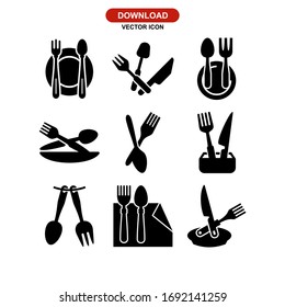 cutlery icon or logo isolated sign symbol vector illustration - Collection of high quality black style vector icons
