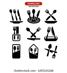 cutlery icon or logo isolated sign symbol vector illustration - Collection of high quality black style vector icons
