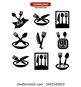cutlery icon or logo isolated sign symbol vector illustration - Collection of high quality black style vector icons
