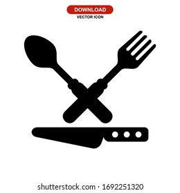 cutlery icon or logo isolated sign symbol vector illustration - high quality black style vector icons
