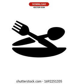 cutlery icon or logo isolated sign symbol vector illustration - high quality black style vector icons
