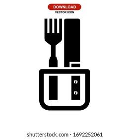 cutlery icon or logo isolated sign symbol vector illustration - high quality black style vector icons
