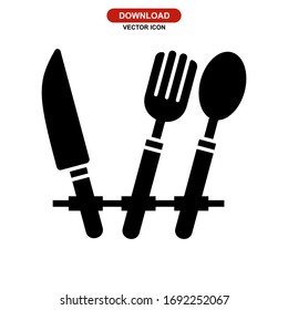 cutlery icon or logo isolated sign symbol vector illustration - high quality black style vector icons
