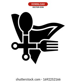 cutlery icon or logo isolated sign symbol vector illustration - high quality black style vector icons
