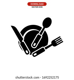 cutlery icon or logo isolated sign symbol vector illustration - high quality black style vector icons
