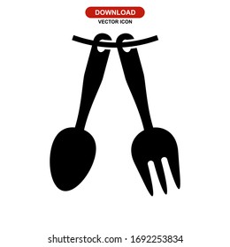 cutlery icon or logo isolated sign symbol vector illustration - high quality black style vector icons

