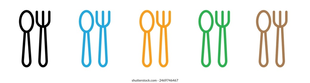 Icono de la cubertería logo conjunto Vector