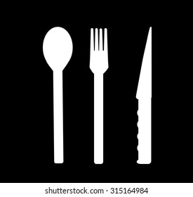 the Cutlery icon on black background