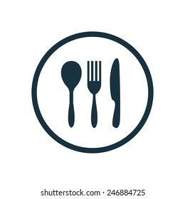 cutlery icon on white background 
