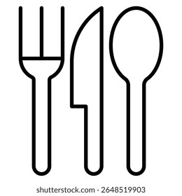 Ícone de talheres Contorno da marca de logotipo isolada