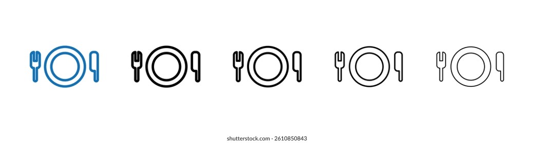 Cutlery icon Outline vector logo for web ui