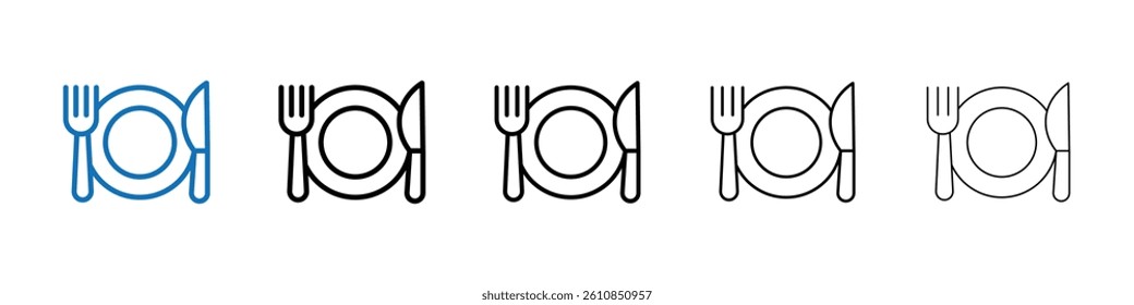 Cutlery icon Outline vector logo for web ui