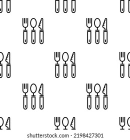 cutlery icon pattern. Seamless cutlery pattern on white background.
