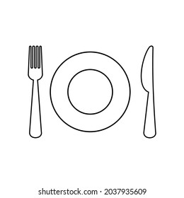 cutlery icon, plate fork and knife icon vector illustrations