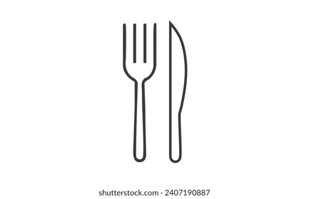 Icono de cubiertos, cuchara de restaurante ilustración vectorial de cuchillo gráfico