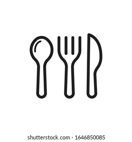 icono del restaurante plantilla de logotipo vectorial, cuchara, tenedor, cuchillo