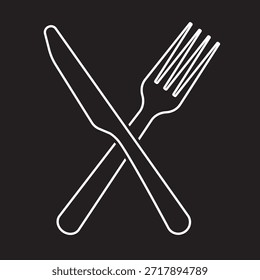 Conjunto de ícones de talheres. Garfo, colher e faca, perfeito para menus de restaurante, sites relacionados à comida