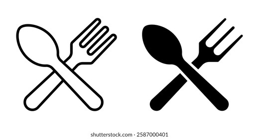 Cutlery icon set. Spoon and fork sign. for mobile concept and web design. vector illustration on white background