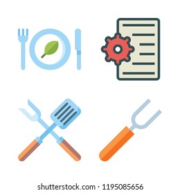 cutlery icon set. vector set about fork, spatula, restaurant and settings icons set.