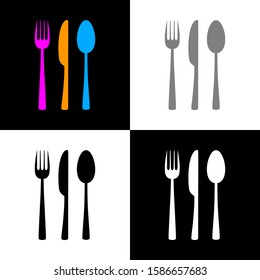 Cutlery icon set, vector illustration