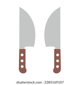 Cutlery icon set - vector realistic  kitchen knives closeup isolated on transparent background. Design template for branding, mockup. EPS10 stock vector.