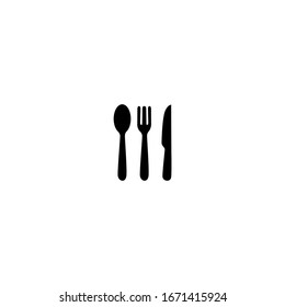 icono de cubiertos. simple, plano, negro.