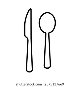 cutlery icon Simple outline illustration