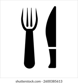 Cutlery Icon in Solid Style