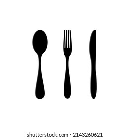 Cutlery icon Spoon, fork, knife. Restaurant business concept, vector illustration