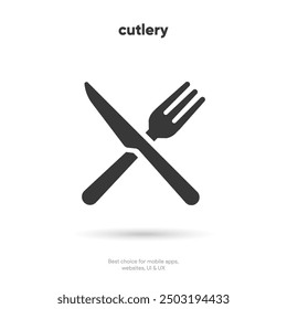 Cutlery icon. spoon and fork icon vector. Food, dining, bar, cafe, hotel, eating concept. Sign Isolated on white background. flat style for restaurant menu, graphic design, logo, UI, mobile app, EPS10