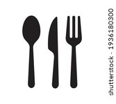 Cutlery icon. Spoon, forks, knife. restaurant business concept, vector illustration