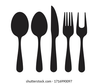 Cutlery icon. Spoon, forks, knife.  restaurant symbol  vector illustration