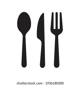 Icono de cubiertos. Cuchara, tenedores, cuchillo. concepto de negocio de restaurantes, ilustración vectorial