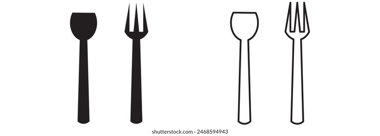 Cutlery icon. Spoon, forks, knife. restaurant business concept, vector illustration