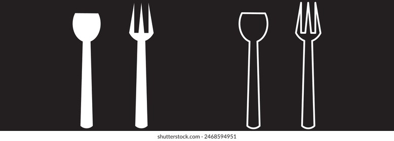 Cutlery icon. Spoon, forks, knife. restaurant business concept, vector illustration