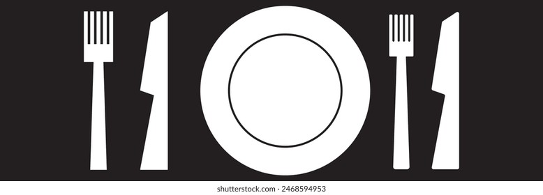 Cutlery icon. Spoon, forks, knife. restaurant business concept, vector illustration