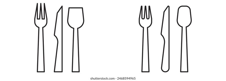 Cutlery icon. Spoon, forks, knife. restaurant business concept, vector illustration